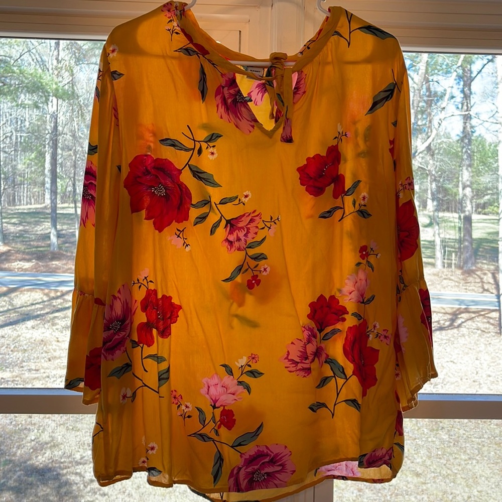Old Navy Yellow Floral Blouse